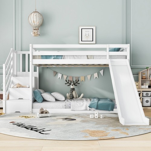 Kids wooden bunk - kids, white