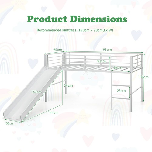 Single loft bed children mid - single,