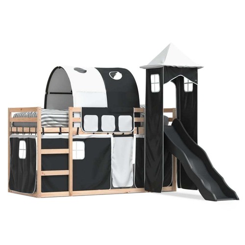 Bunk bed with slide and - bed,