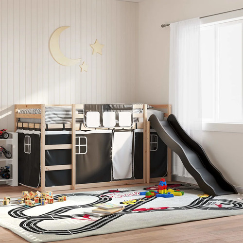 Walplus bunk bed white black - bed, white&black